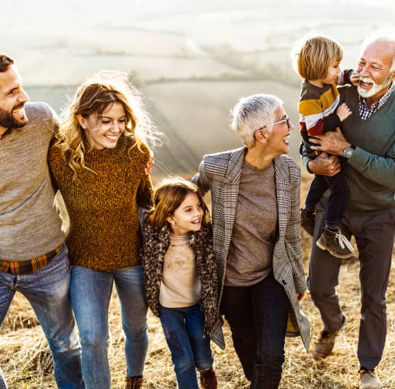 family together outside
